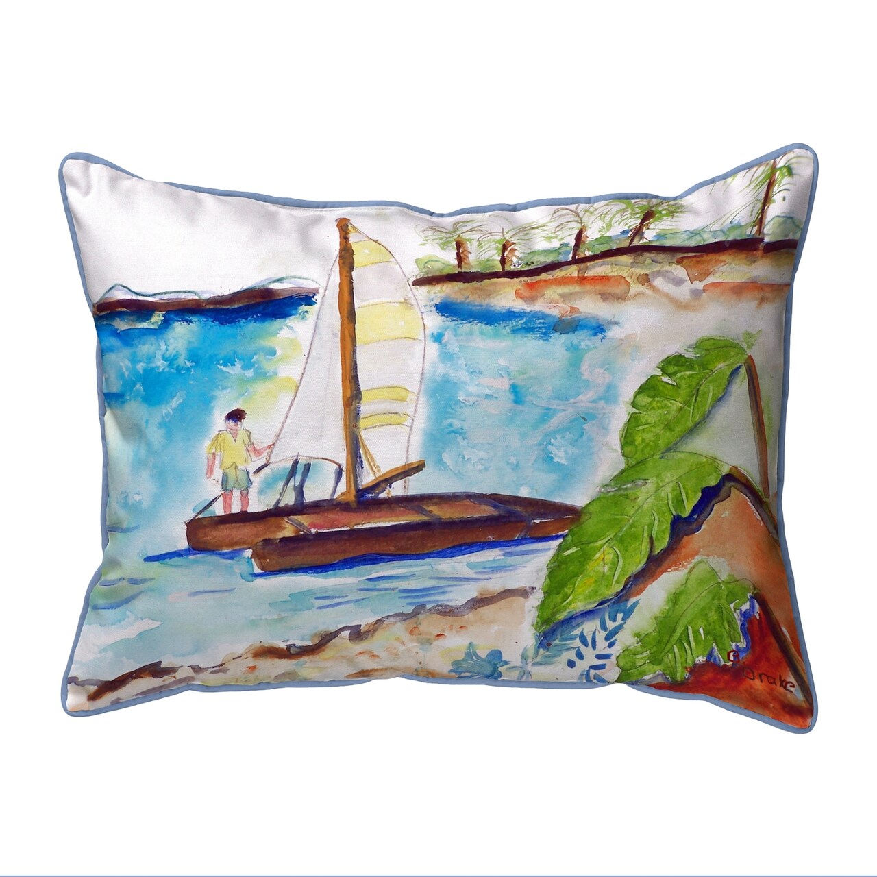 Betsy Drake Catamaran Extra Large 20 X 24 Indoor / Outdoor Pillow